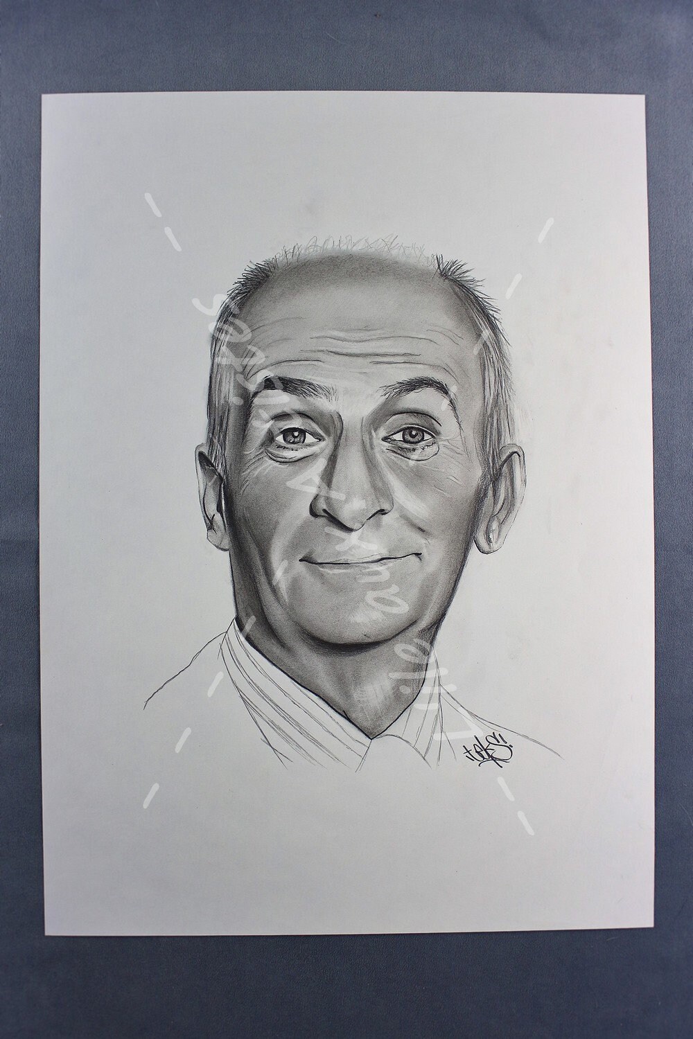 Poster Louis De Funes Pencil Drawing Reproduction After The Etsy