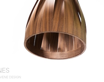 Wooden pendant lamp, veneer pendant lamp, wooden lampshade, ceiling light, hand made lamp, minimalistic