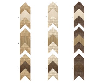 Wooden Chevron Arrows, american walnut, oak, birch wooden panels