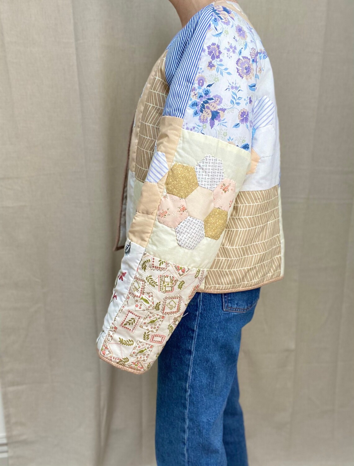 Handmade patchwork jacket UK 10-12 image 1