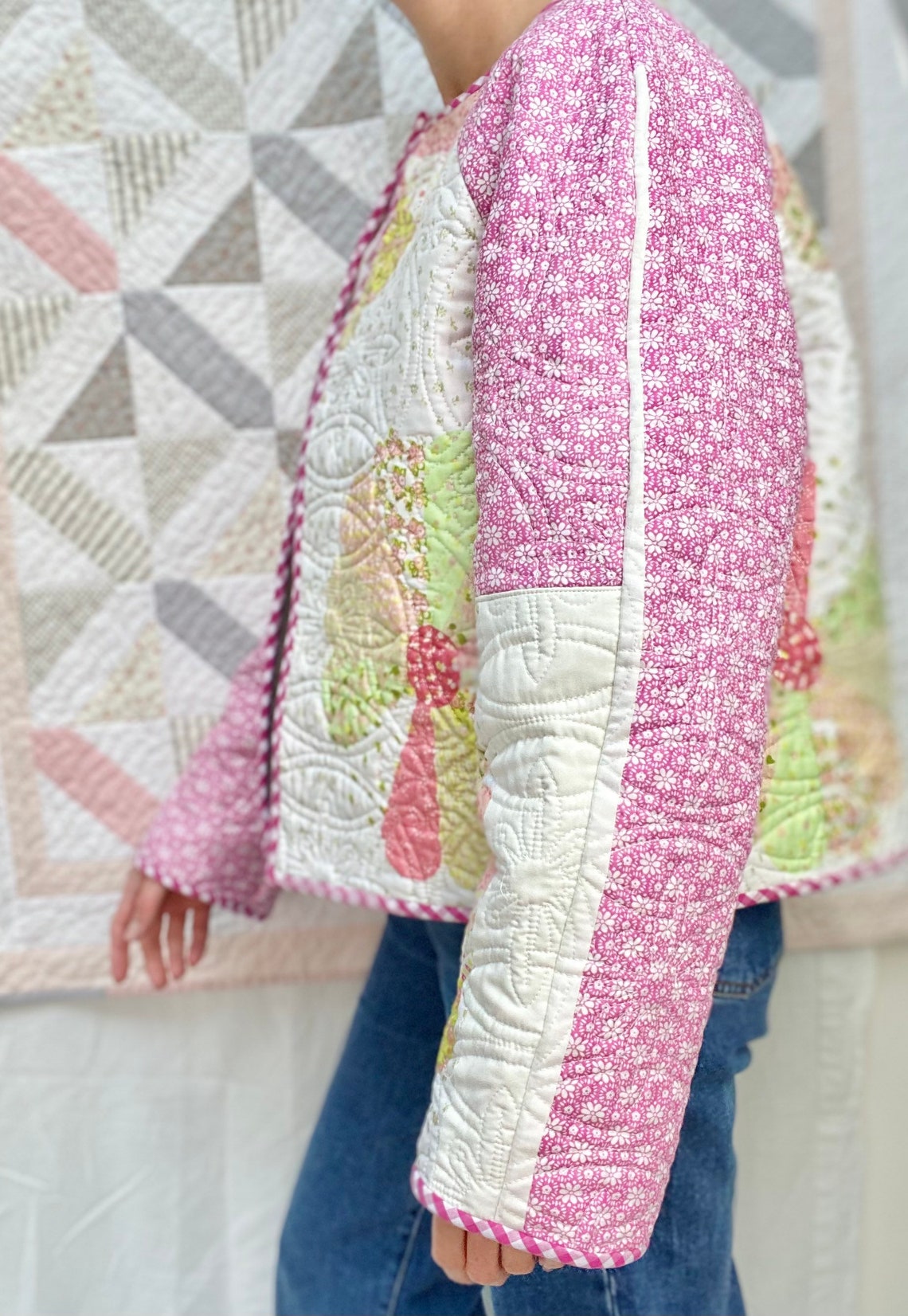 Handmade quilted reversible jacket UK 1014 Etsy