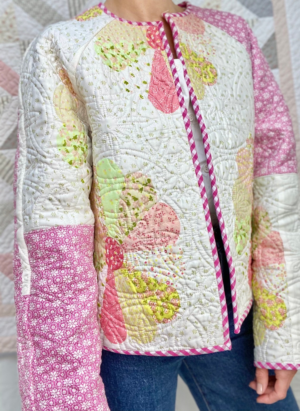 Handmade quilted reversible jacket UK 10-14 | Etsy