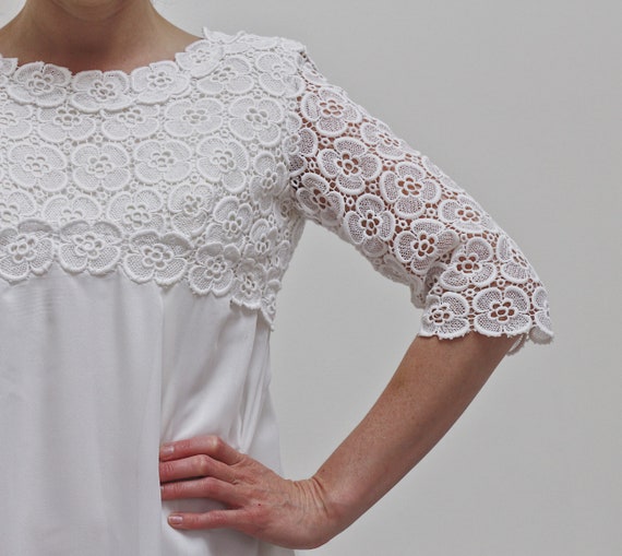 Vintage 1970’s homemade broderie anglaise wedding… - image 5