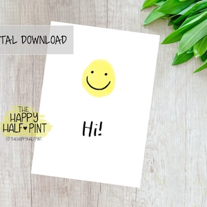 Smiley Hi Printable Card