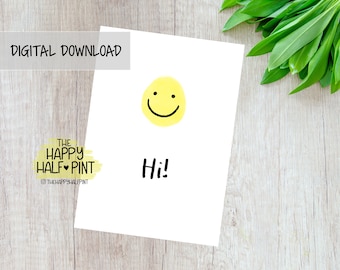 Carte imprimable Smiley Hi