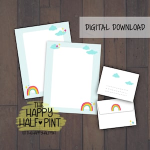Sparkly Rainbow Stationary (Printable)