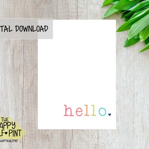 Hello Printable Card