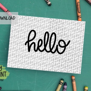 Hello Printable Card