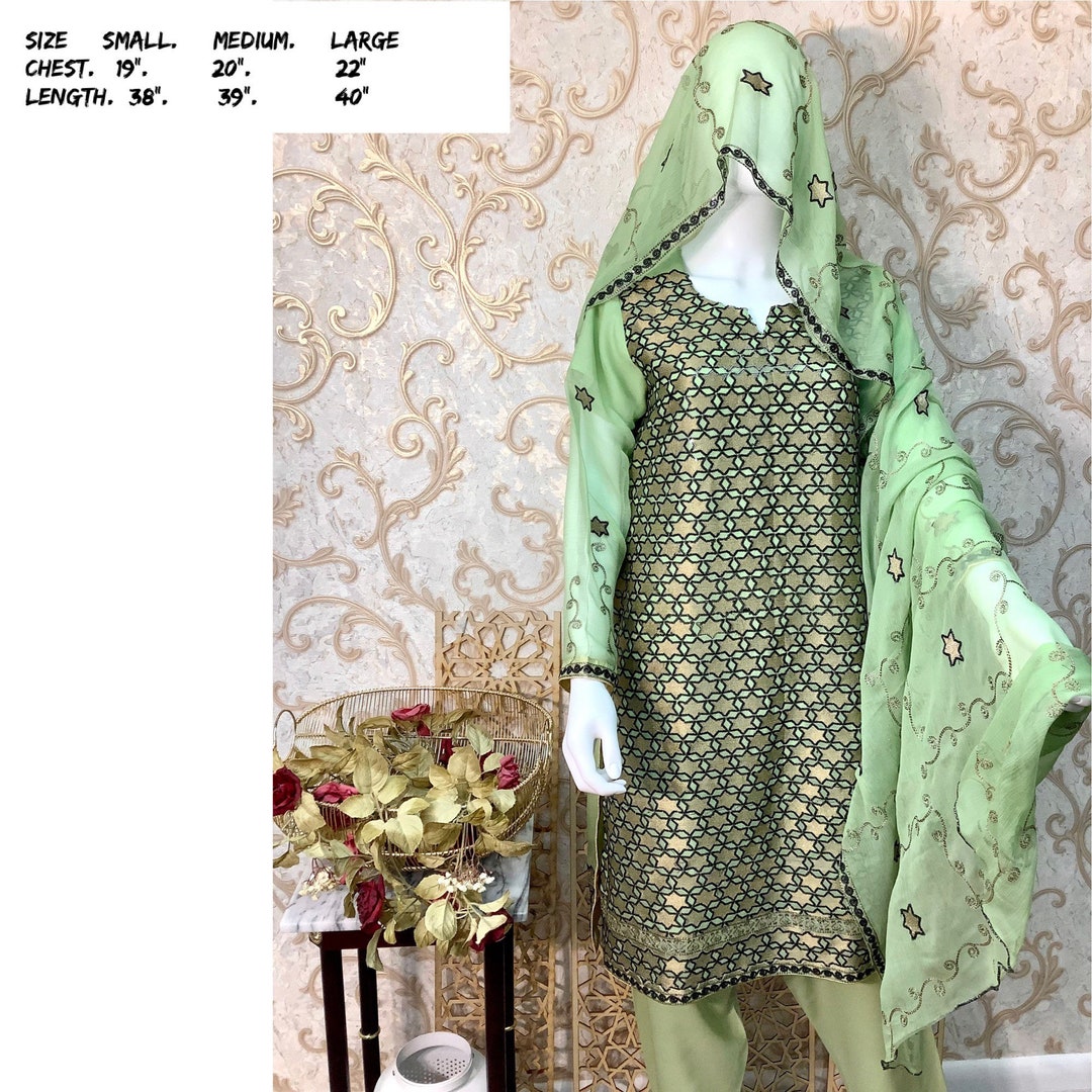 Pistachio Green Color Pakistani Indian Designer Salwar Kameez Suits
