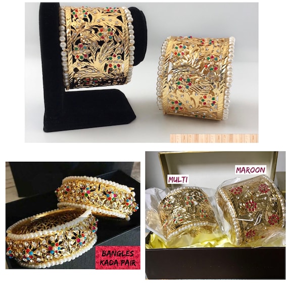 Stone kada shop bangles