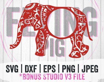 Download Elephant Monogram Svg Etsy