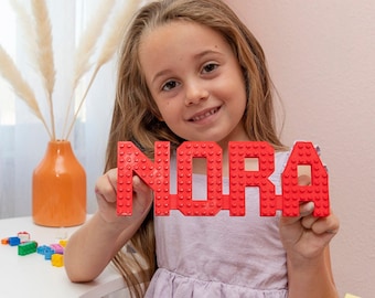 Custom Brick-Compatible Name Sign: 3D Printed Bedroom Decor