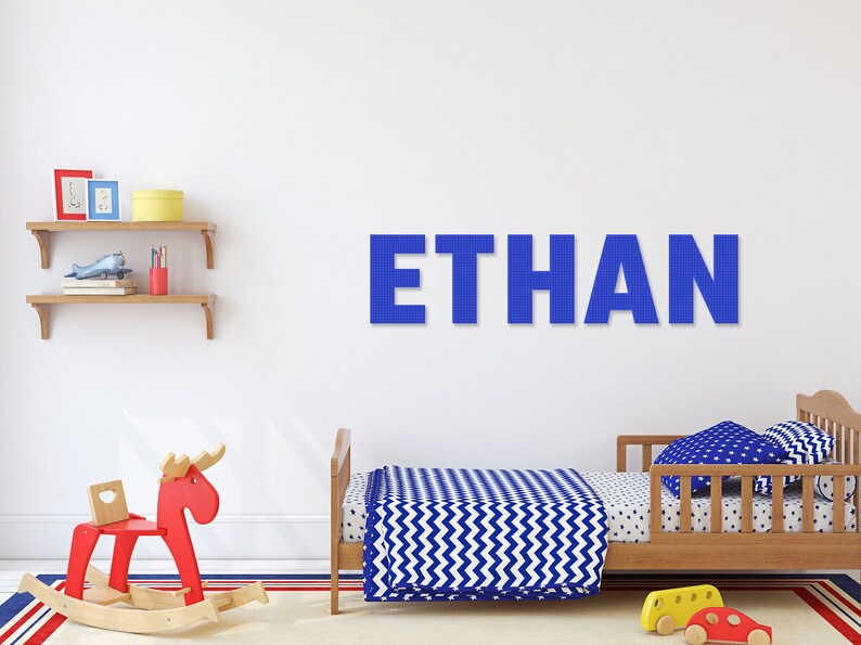 Kids Room Decor Custom Name Sign 10 Square Letters Etsy
