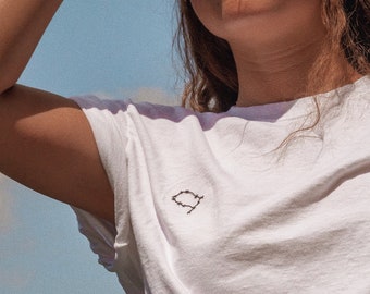 Zodiac Gemini Star Sign Embroidered T-Shirt