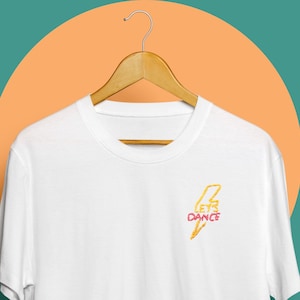 Let&#39;s Dance Retro Lightweight Bolt Embroidered Tee Shirt