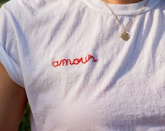 T-shirt brodé Amour Love