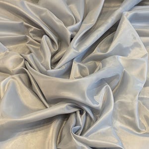 1 Meter Silver Anti Static Shiny Polyester Lining Fabric 150cm Wide