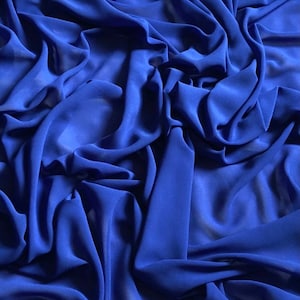 Royal Blue Georgette Chiffon Fabric 58” Wide Semi Transparent Dress Bridal Scarf By the Meter