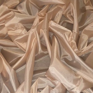 1 Meter Peach Quality Anti Static Shiny Polyester Lining Fabric Dress Coat Jacket 150cm Wide