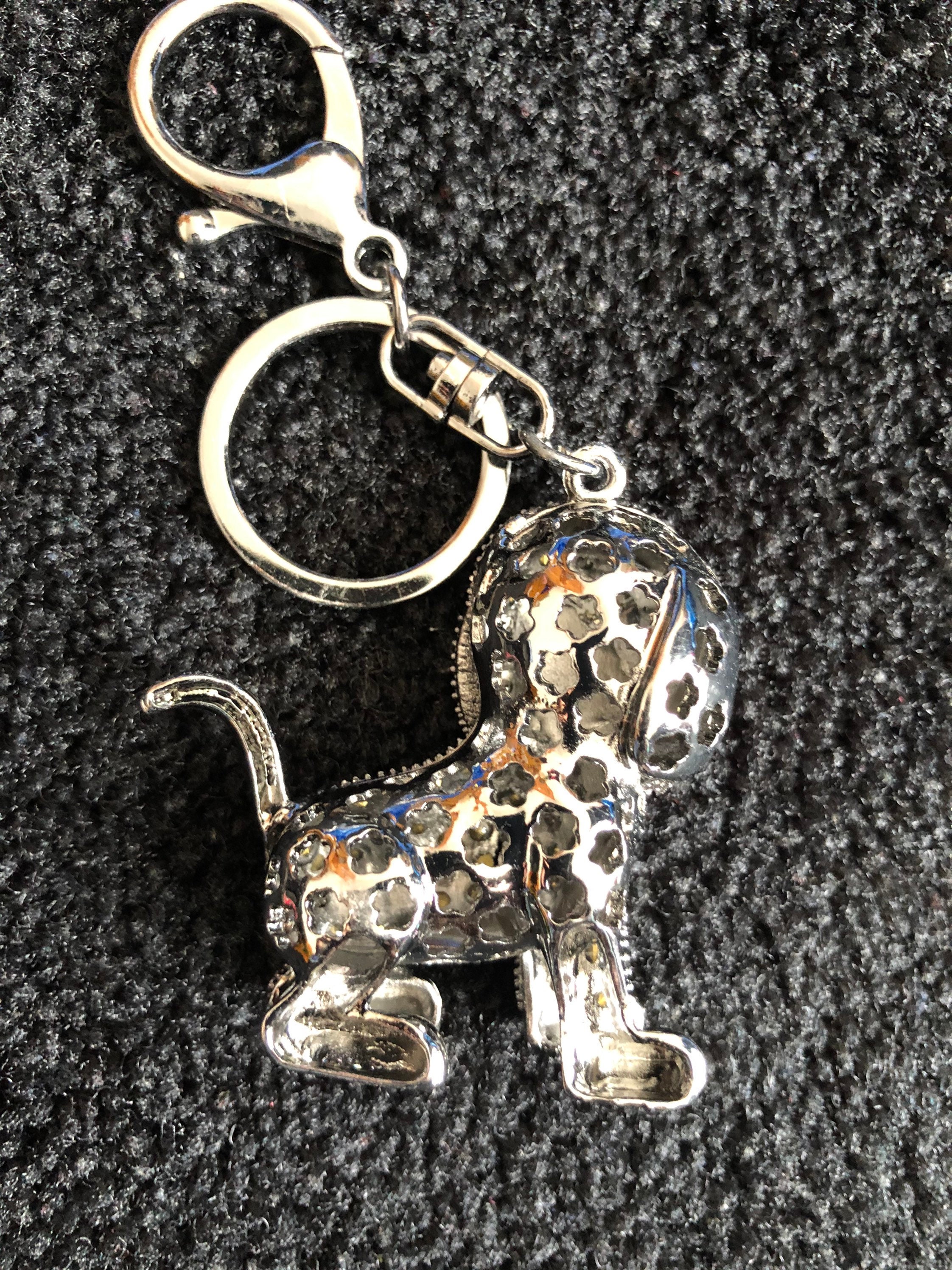 Black/silver Rhinestone Dog Keychain Key Ring Bag Charm Etsy UK