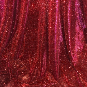 1 MTR Red Sparkly Glitter Stretch Moonlight Fabric 58”wide Dress Backdrop