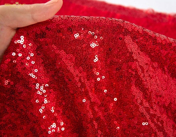 Red Sparkle Glitter Tulle Fabric