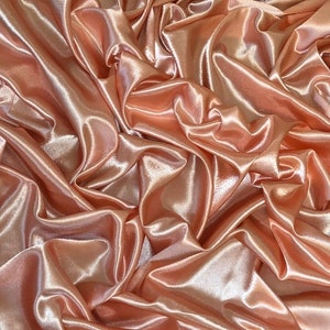 Peach Crepe Back Satin Shiny Fabric 58” wide Dress Bridal Lining Craft wedding Prom By the Meter