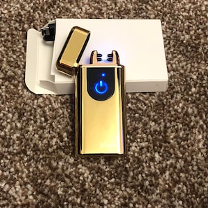 LED Touch Display Activation Double Arch Rechargeable USB Electric Pulse Plasma Metal Lighter Gold Boxed Dual Ark Lighter