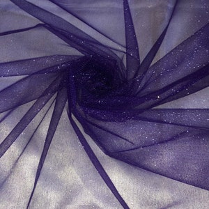 1 Meter Purple Glitter Tulle Fabric 58” Wide Dress Bridal Decorations