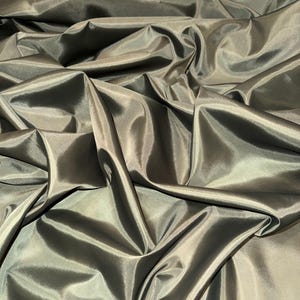 1 Meter Dark Olive Anti Static Shiny Polyester Lining Fabric 150cm Wide