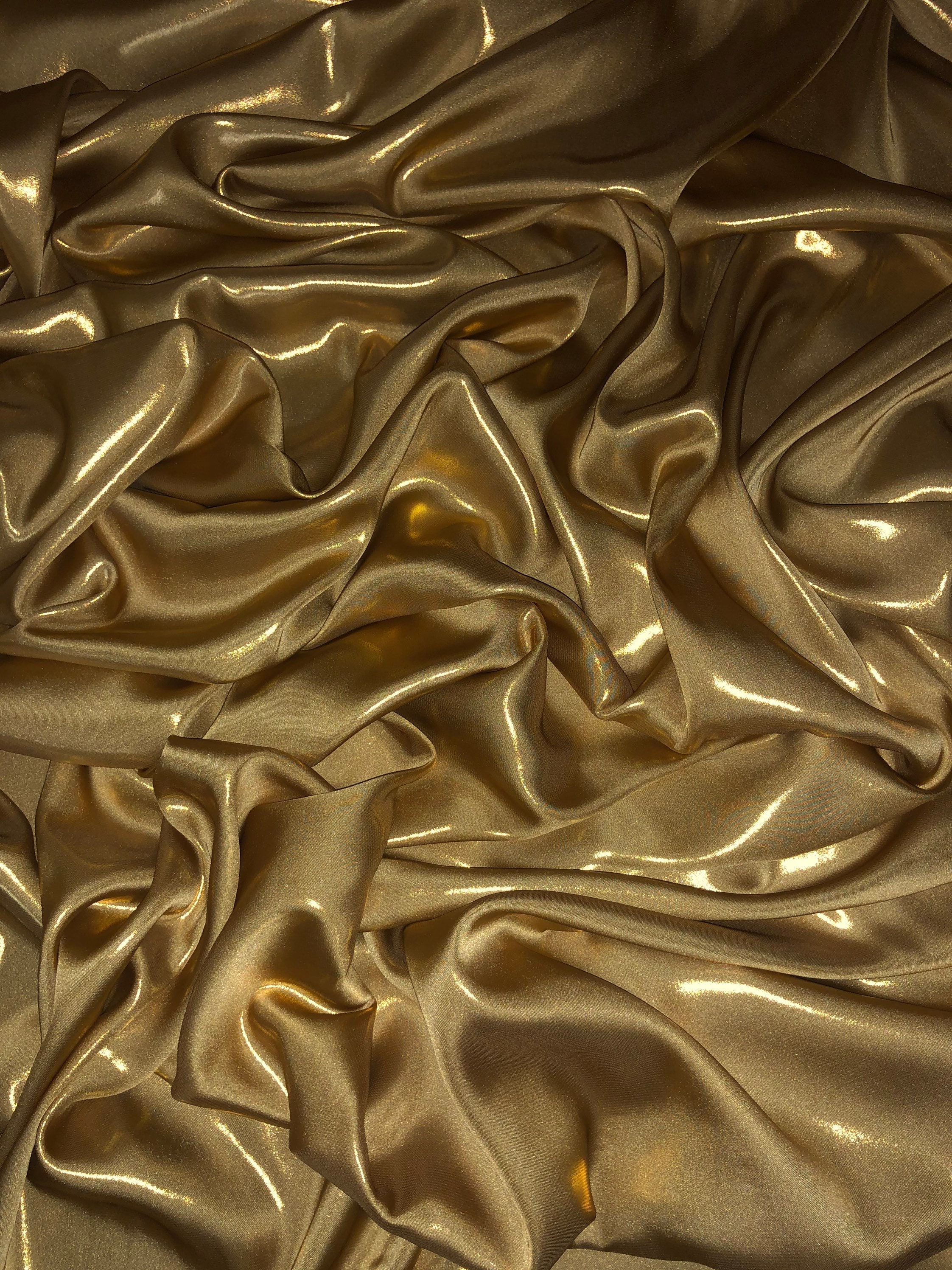 Tela de bronce elástico para disfraz de boda, tela brillante metálica de  licra, vestido de Cosplay