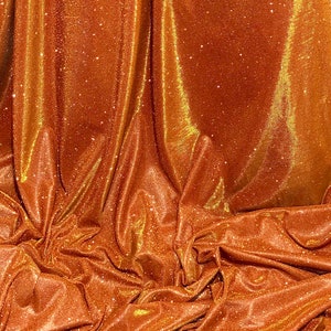 1 MTR Orange Sparkly Glitter Stretch Moonlight Fabric 58”wide Dress Backdrop Decorations