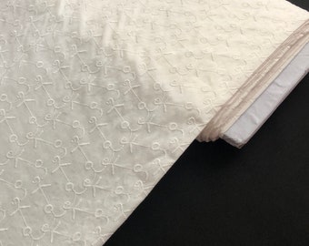 1 metro marfil bordado broderie angalaise tela 45" ancho vestido artesanía