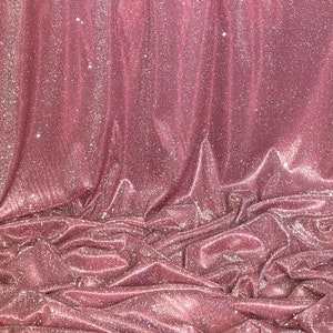 1 MTR Rose Pink Sparkly Glitter Stretch Moonlight Fabric 58”wide Dress Backdrop Decorations