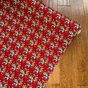 1 Meter Red Abstract Print 100% Cotton Fabric 45” Wide Dressmaking Craft