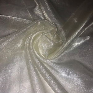 1 Meter Ivory Gold Crystal Organza Fabric 58”Wide Dress Bridal Decorations Veil