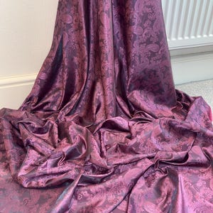 1 Meter Purple/Blue Self Print Paisley Jacquard Fabric 58” Wide Lining Dress Upholstery