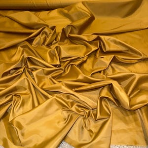 1 Meter Shiny Gold Anti Static Shiny Polyester Lining Fabric 150cm Wide