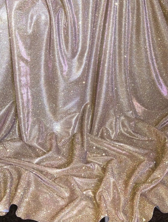 Malla Cuadros Brillante Purpurina ↕ 5 Cm Oro