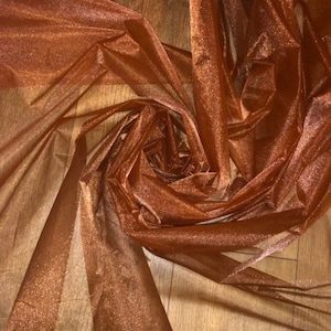 1 Meter Copper Crystal Organza Fabric 58” Wide Dress Bridal Decorations Veil