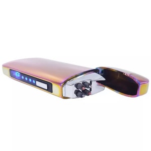 Affichage LED Affichage Plasma Chaleur Double Arc Rechargeable USB Électrique Pulse Plasma Briquet Irisé Arc-en-ciel