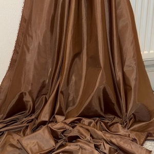 1 Meter Shiny Brown Anti Static Shiny Polyester Lining Fabric 150cm Wide