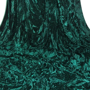 1 Meter Forest Green Ice Crush Velvet Fabric 58” Wide Dress Upholstery Decorations