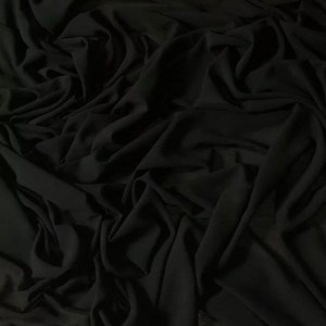 Black Georgette Chiffon Fabric 58” Wide Semi Transparent Dress Bridal Scarf By the Meter