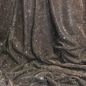 1 MTR Black/Silver Sparkly Glitter Stretch Moonlight Fabric 58”wid Dress Backdrop Decorations