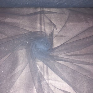 1 Meter Sparkly Sky Blue Glitter Tulle Fabric 58” Wide Dress Bridal Decorations Veil