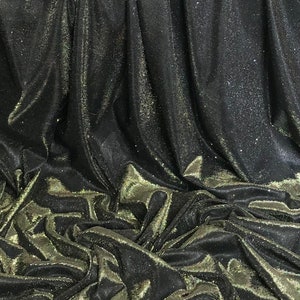 1 MTR Black /Gold Sparkly Glitter Stretch Moonlight Fabric 58”wide Dress Backdrop Decorations