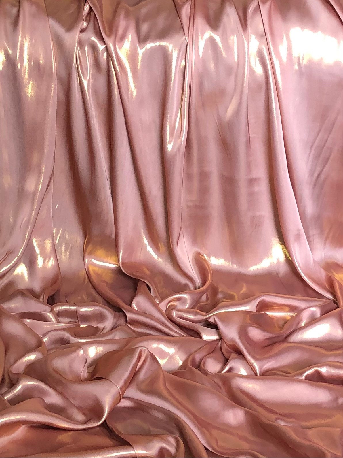 Copper Coin Color Stretch Silk Charmeuse Fabric for Fashion 
