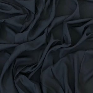 1 Meter Black 100% Polyester Lining Plain Quality Fabric Soft Light Weight 45”Matt