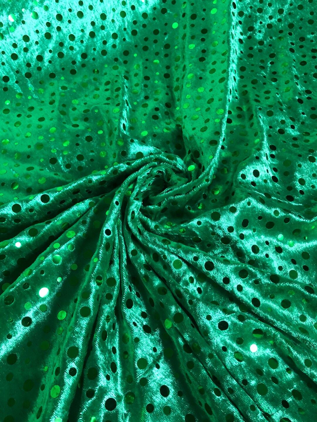 1 Meter Emerald Green Sequin Velvet Fabric 58 Wide Dress Etsy